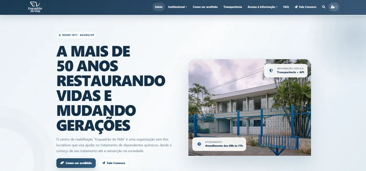 Site do Esquadrão da Vida