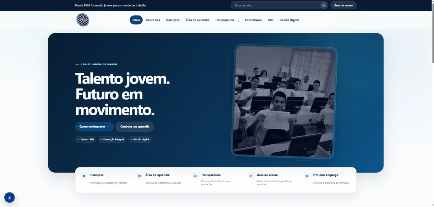 Site da Legião Mirim de Bauru